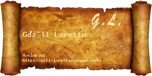 Gáli Loretta névjegykártya